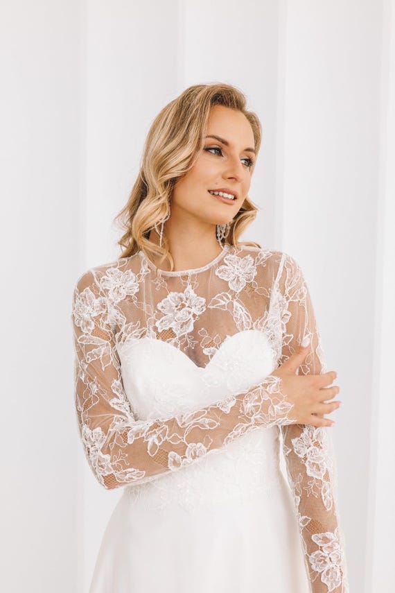 knee length dresses for ladies WL071 Athena Lace Mermaid Gown with Bolero - Andrea & Leo main image 0