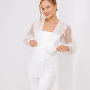 Schiere Organza Braut wickeln Bluse - Vielseitiges 2-Wege-Design, Hochzeit Bolero, Braut Overlay, Braut Jacke, Hochzeitskleid Abdeckung