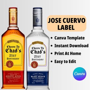 Jose Cuervo Especial テキーラ　アート作品　自作 PRINT AT HOME: Jose Cuervo Custom Label | Digital File - Etsy