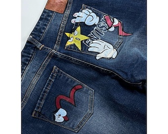 EVISU　DONNA　size ３ Evisu Donna Bootcut Jeans Low Waist Tapered Pants Made in