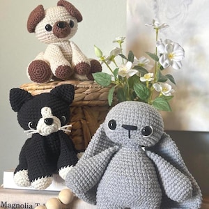 Crochet Pet Pattern Bundle: Cat, Dog, Bunny Amigurumi Tutorial (ENGLISH ONLY PDF Pattern)