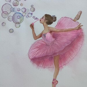 Bubbly Ballerina - Ballerina Grußkarte - Blanko-Karte für kleines Mädchen - Blanko-Karte für Ballett-Enthusiasten