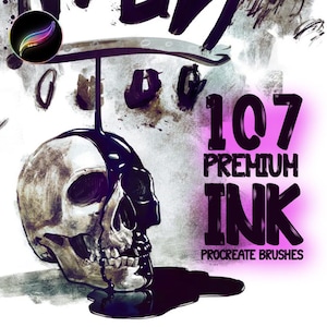 107 Ink Brushes For Procreate, Alcohol Markers Procreate, Line Art Procreate ink washes, Ink Brush Set For, Pencil Brushes Ink strokes