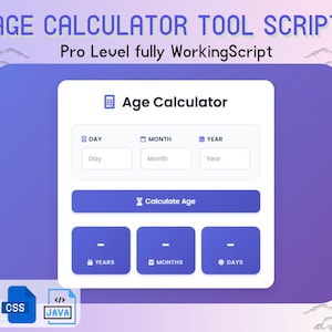 Responsive Age Calculator Pro Script | HTML, CSS & JavaScript