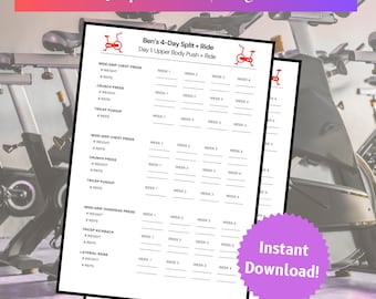 Peloton Ben Alldis Split + Ride Program Tracker: Strength Training with Cycling (PDF Download)