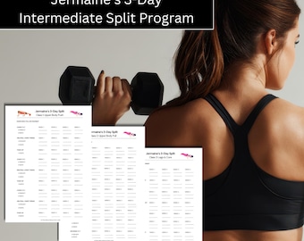 Jermaine Johnson Peloton 3-Day Split Tracker, Strength Training Log (PDF)