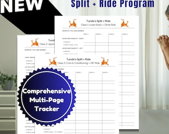 Tunde’s New Split + Ride Progress Tracker | Tunde Oyeneyin 3-Day Split + Ride Program | Peloton Strength Training and Cardio Bike Program