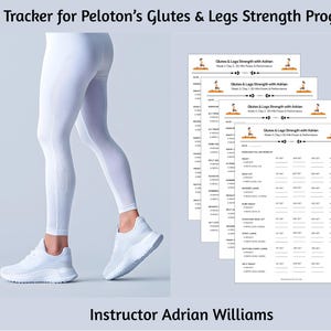 Peloton Gesäß & Beine Programm Tracker, Adrian Williams, 4-Wochen druckbar (digitaler Download)