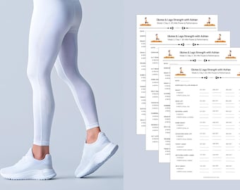 Peloton Glutes & Legs Program Tracker, Adrian Williams, 4-Week Printable (Digital Download)