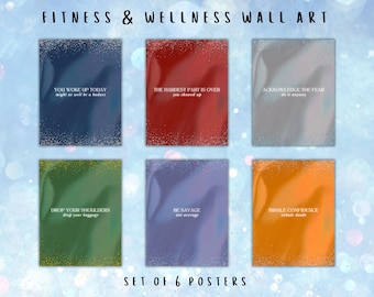 Motivational Wall Art with Peloton Instructor Quotes, Gym Decor, Inspirational Posters, Wellness Sayings for Home or Office
