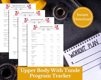 Tunde Oyeneyin Upper Body Peloton Program Tracker (Printable PDF Workout Log)