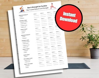 Ben Alldis Peloton Strength for Cyclists Program Tracker: Cycling Workout Log (PDF Download)