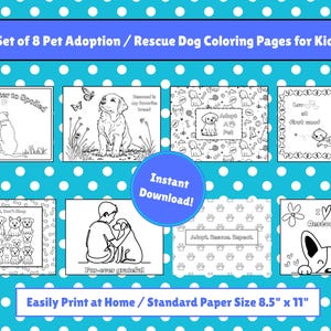 Printable Dog Coloring Pages for Kids and Pet Lovers, Animal Shelter Activity, Rescue Dog Adoption Gift, New Puppy Prep, Family Pet Adoption