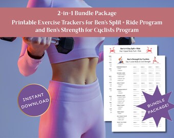 2 Ben Alldis Peloton Workout Trackers: Split + Ride Program and Strength for Cyclists Program Bundle (2 PDF Downloads)