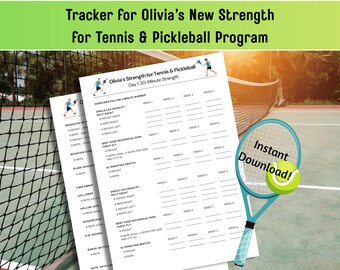 Olivia Amato Peloton Strength Program Tracker for her Tennis & Pickleball Program (PDF Download)