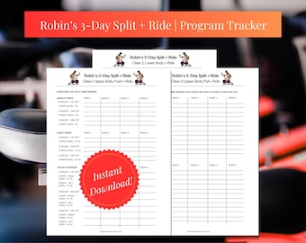 Progress Tracker for Robin Arzon’s Split + Ride Program (PDF Download)