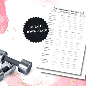 Rebecca Kennedy Peloton Workout Tracker: 4-Day Split + Hike Program (PDF Download)
