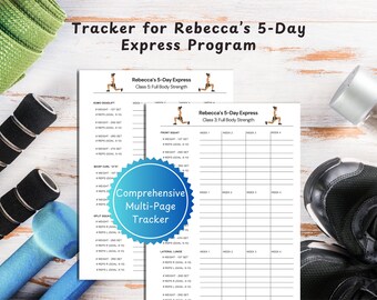 Peloton Rebecca Kennedy 5 Day Express Tracker: Strength Program Log (PDF Printable)