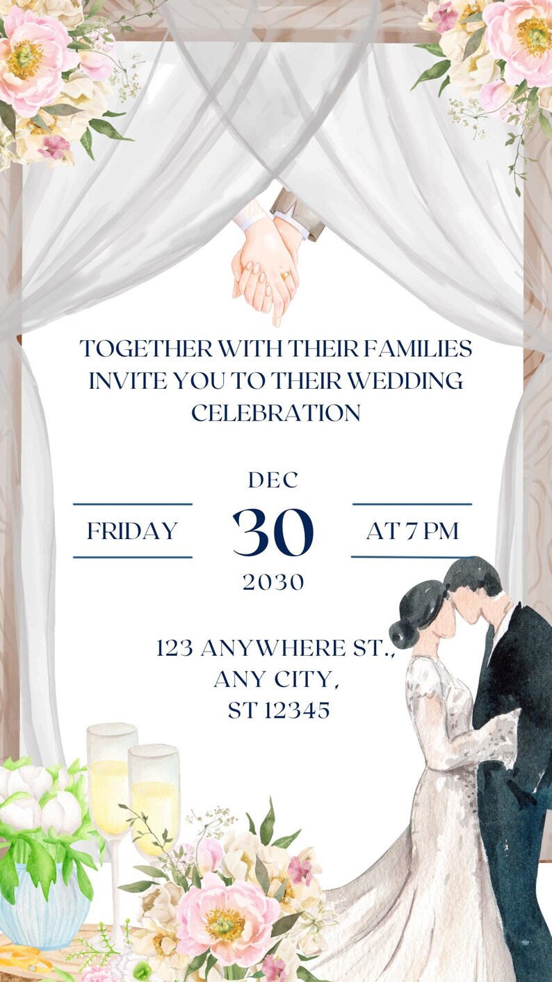 Animated Einvite Animated Wedding Invitation, Canva Editable Invitation,diy Template ...