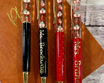 Apple Slice Float Pen: Teacher Appreciation Gift, Personalized Pen