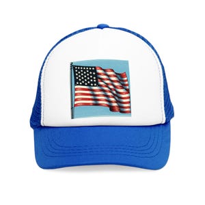 Patriotic Mesh Cap, American Flag Trucker Hat, Outdoor Cap, July 4th Celebration, Gift for Veterans