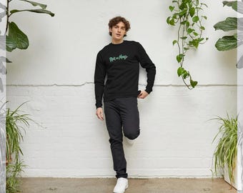 Rick And Morty Official Logo Black Graphic Sweatshirt