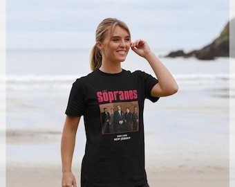 Camiseta gráfica negra con foto oficial del elenco de Los Soprano
