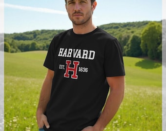 Harvard University Est 1636 Black Graphic T-shirt