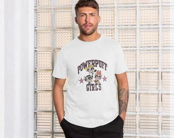 The Powerpuff Girls Script Logo White Graphic T-shirt