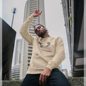 apoh Surreal Hackney Slogan Cream Sweatshirt