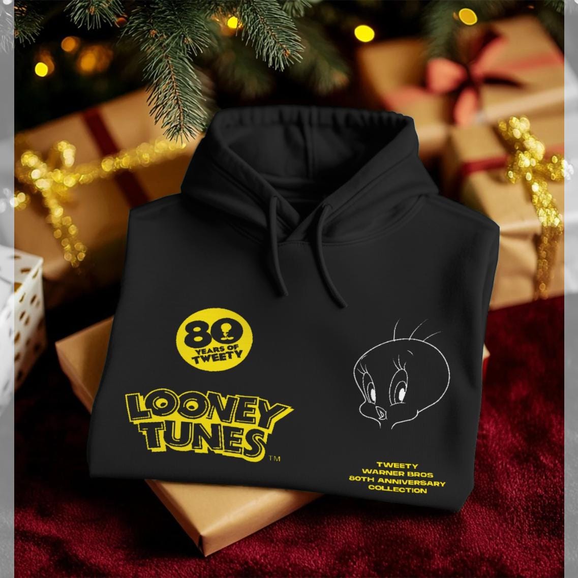 Sweat Looney Tunes Femme – Jaune – Taille XS – Imprimé Graphique – Très Bon état