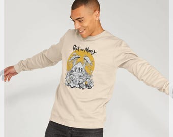 Rick And Morty Official 'Rest And Ricklaxation' Oat Graphic Sweatshirt