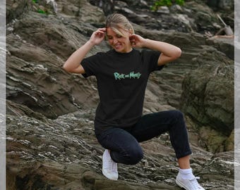 Rick And Morty Official Logo Black Graphic T-shirt