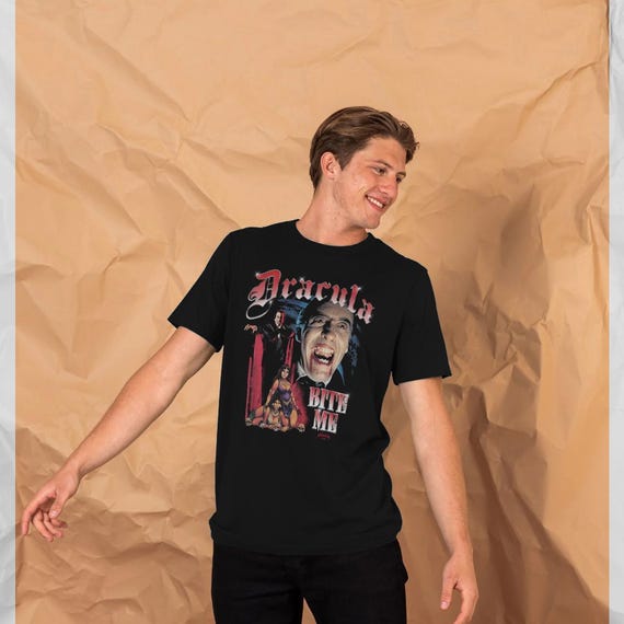 Horrorline 'dracula Bite Me' Black Graphic T -shirt - Etsy