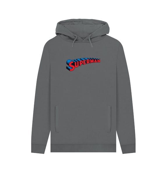 Superman Logo Slate Grey Hoodie - Etsy