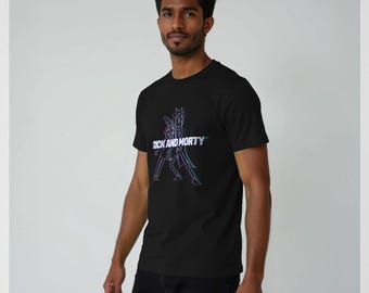 Rick And Morty Official 3D Black Graphic T-shirt
