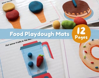 Playdough Mats for Toddlers  |  Cafe Pretend Play | Fine Motor Activity | Printable PDF