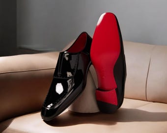 Men's Black Patent Leather Moccasins: Italian Goodyear Welted Formal Shoes