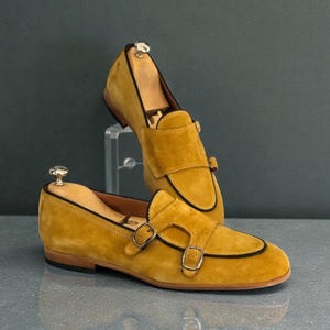 Buy New Men Stylish Mustad Suede Double Buckle Monk Strap Formal Shoes.