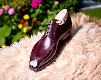 Buy New Men Elegant Burgundy Shaded Leather Derby Lace Up Dress Formal Shoes.