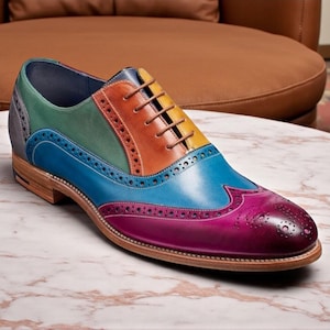 Men's Multi Colored Dress Shoes - Etsy Canada Men's Multi Colored Dress Shoes - Etsy Canada