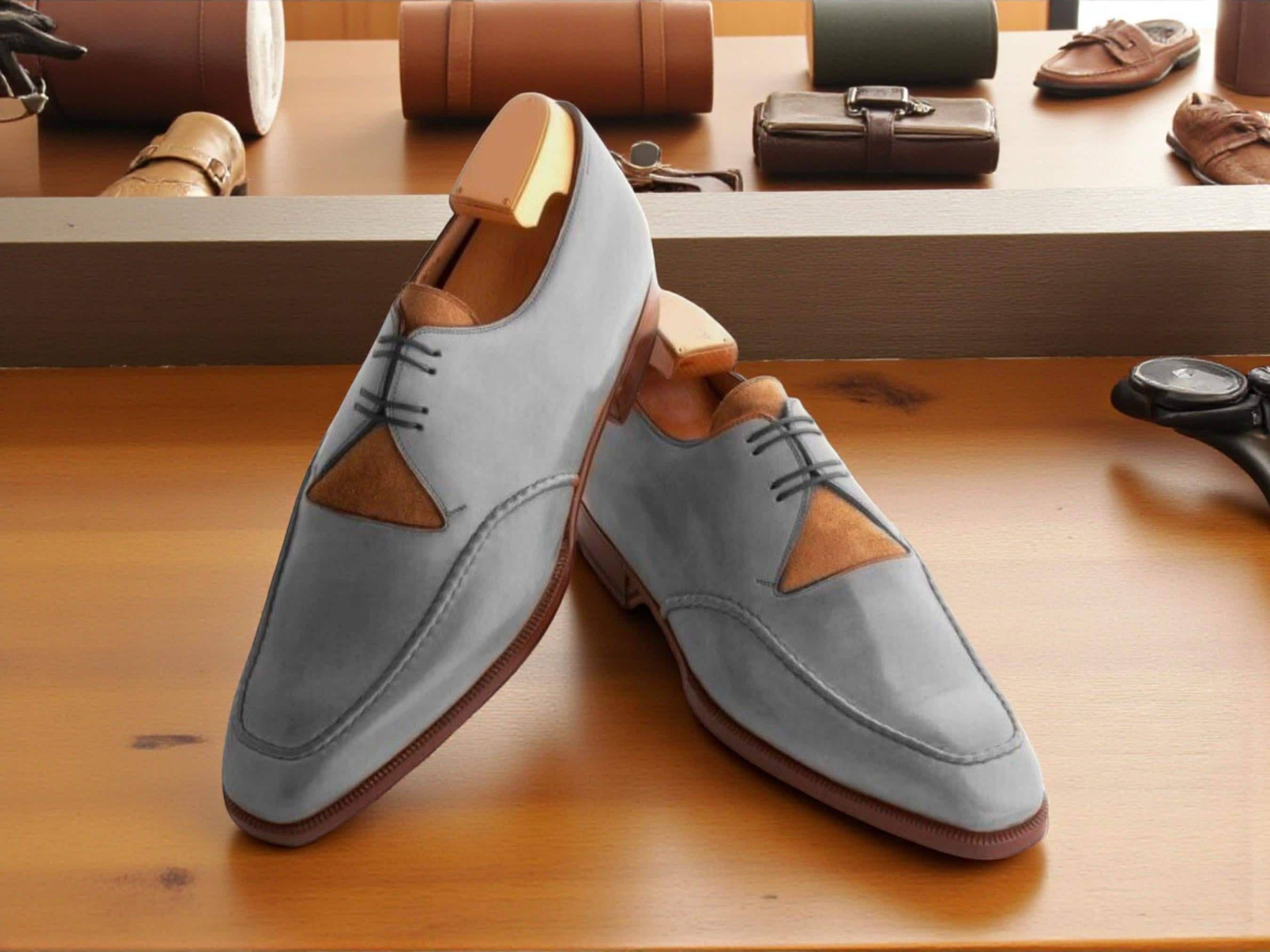 Grey Suede Shoes for Men - Etsy