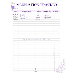 Registro de seguimiento de medicamentos (PDF imprimible)