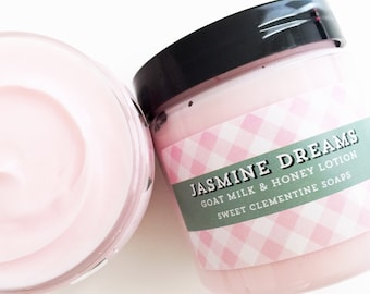 Jasmine Dreams Body Butter Lotion, Goat Milk Hand and Body Cream, Floral, Jasmine, 5oz
