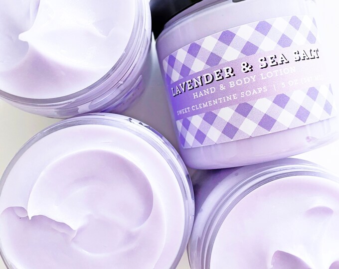 Lavender Sea Salt, Body Lotion, Body Cream, Lotion, Shea Butter