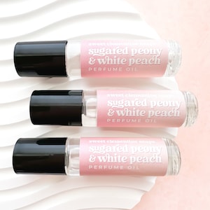 Sugared Peony and White Peach Perfume Oil Fragrance Roll On