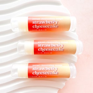 Strawberry Cheesecake Lip Balm, Lip Gloss, Moisturizing Avocado and Jojoba Oil Lip Balm