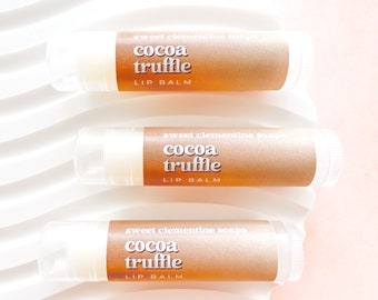 Cocoa Truffle Lip Balm, Moisturizing Avocado and Jojoba Oil Lip Balm, Milk Chocolate, Vanilla Cream