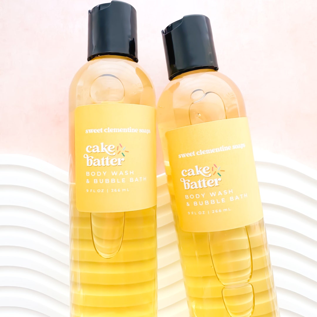 Cake Batter Body Wash, Bubble Bath, Shower Gel, Liquid Soap, Birthday