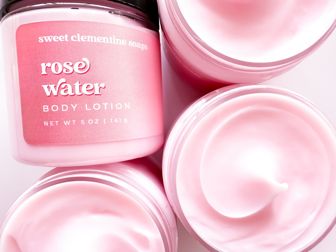 Rose Water Body Lotion Rose Body Cream Body Butter Lotion Etsy